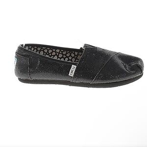 TOMS Classic Black Sequin Canvas Slip-Ons 7.5